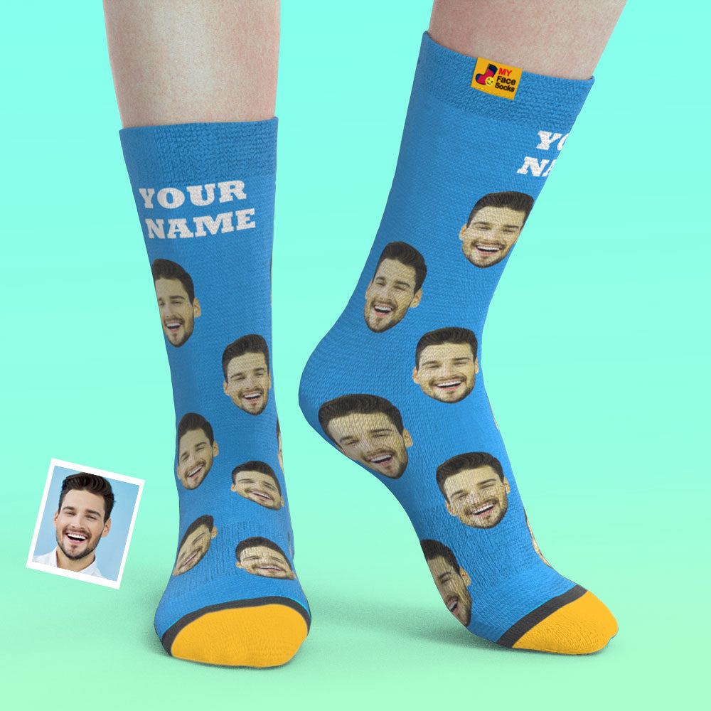 Custom face socks personalized colorful add picture and name