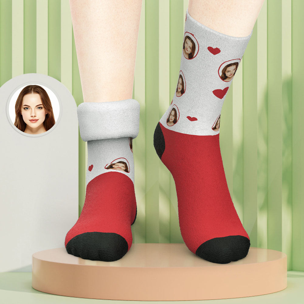 custom photo thick socks love warm gifts