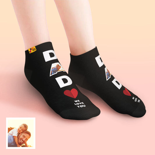 custom low cut ankle face socks dad we love you gift