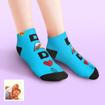 custom low cut ankle face socks dad we love you gift