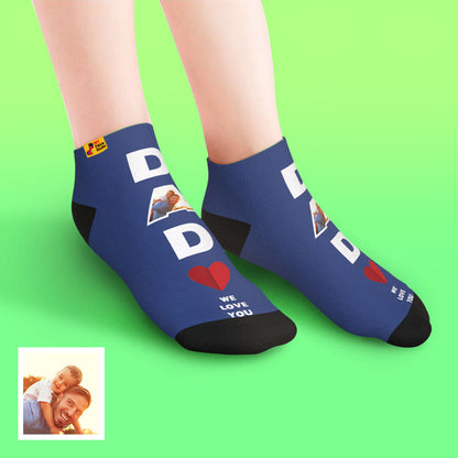 custom low cut ankle face socks dad we love you gift