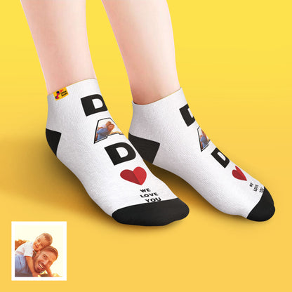 custom low cut ankle face socks dad we love you gift