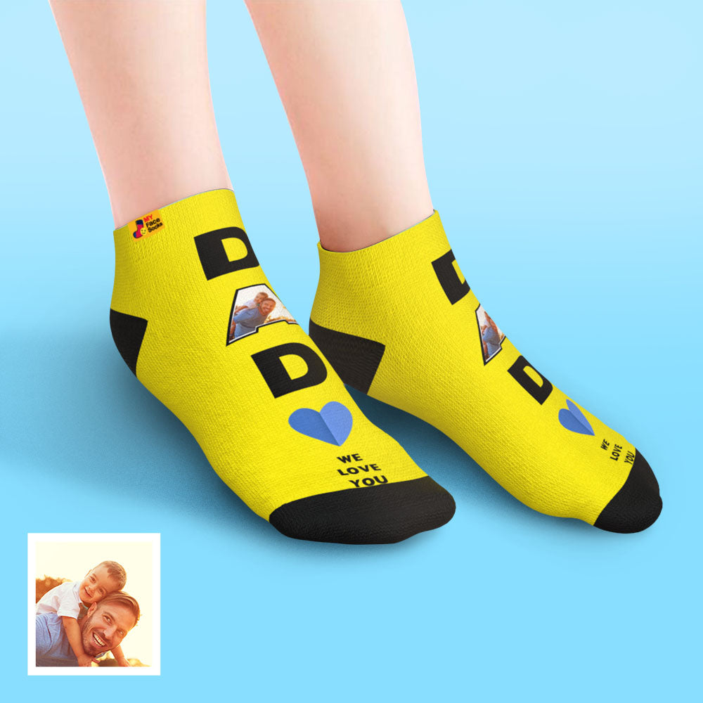 custom low cut ankle face socks dad we love you gift