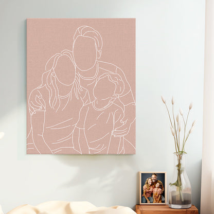 custom line art photo portrait canvas gift