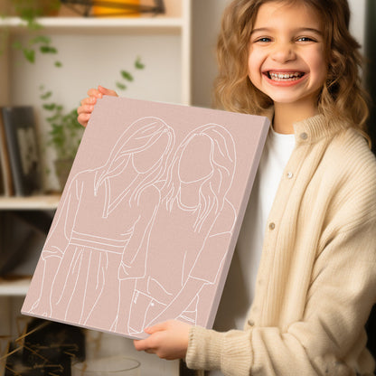 custom line art photo portrait canvas gift