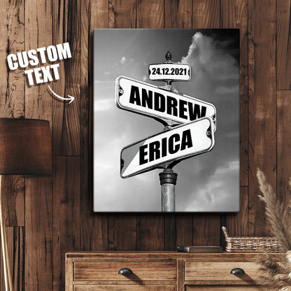 personalized name canvas vintage street sign anniversary gift