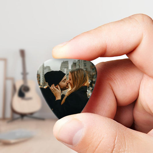 personalized guitar pick with photo for musicians set of 12