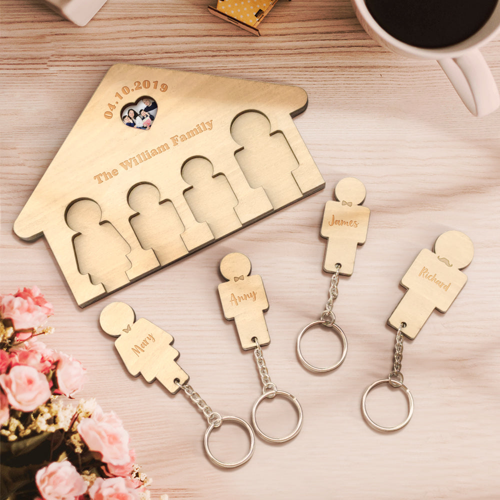 custom wooden photo key holder