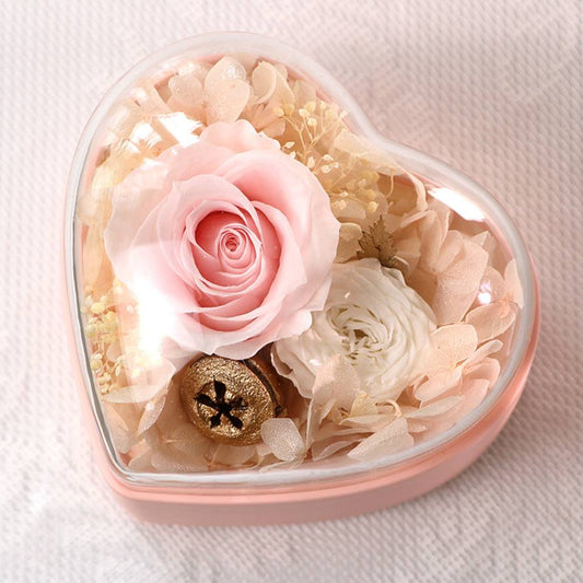 Personalized rose heart jewelry box with projection necklace Valentine's gift.