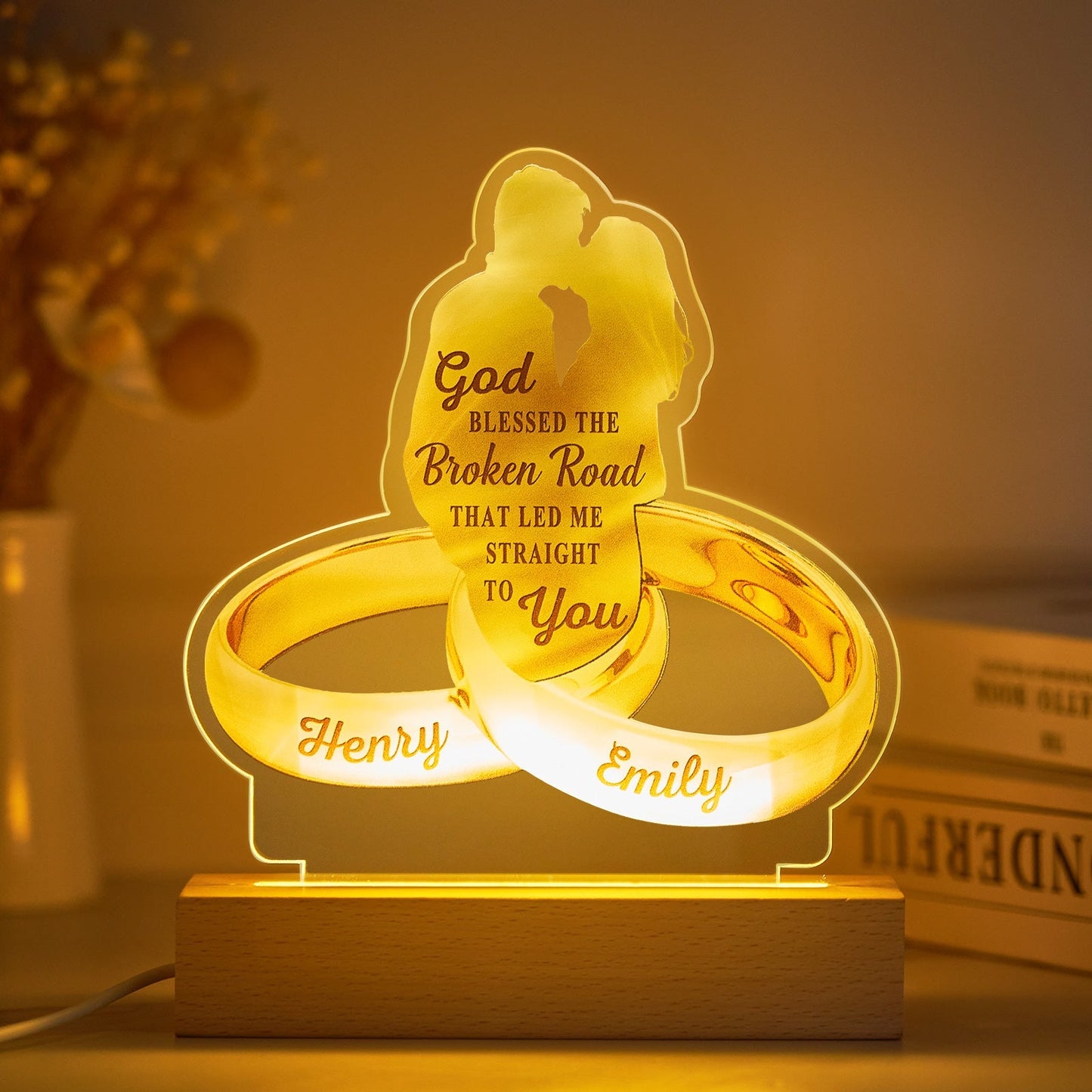 Custom couple names acrylic lamp night light