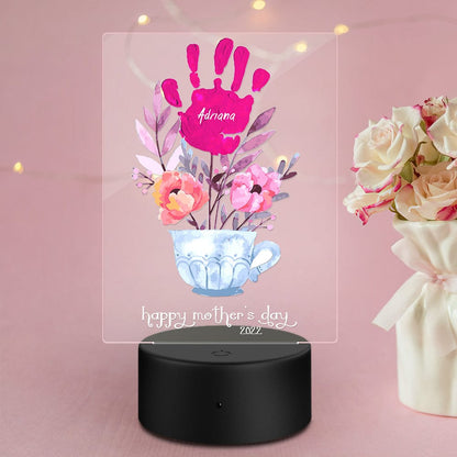 custom name date night light handprint lamp mother's day gift