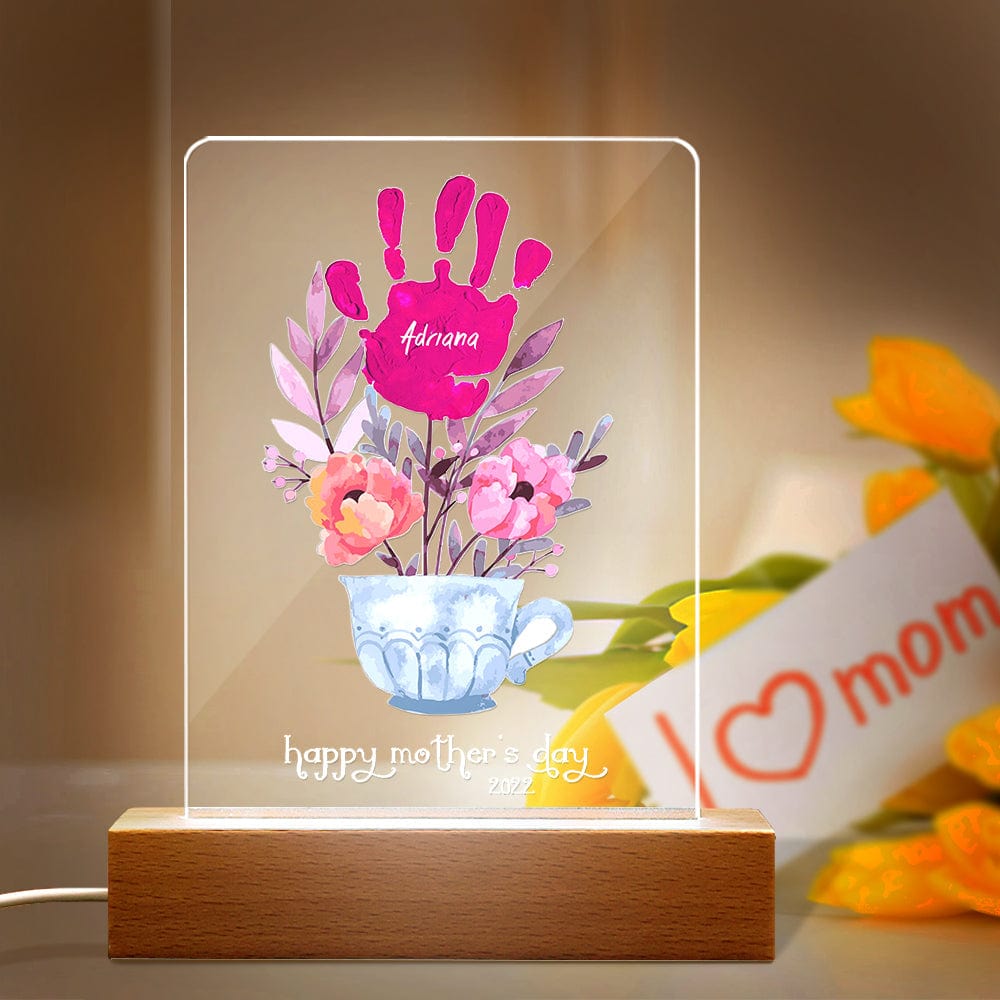 custom name date night light handprint lamp mother's day gift