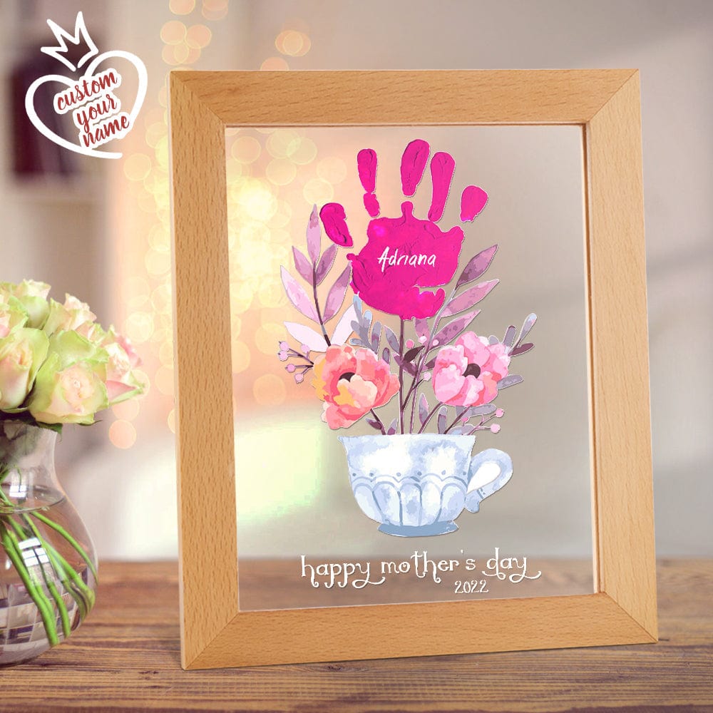 custom name date night light handprint lamp mother's day gift