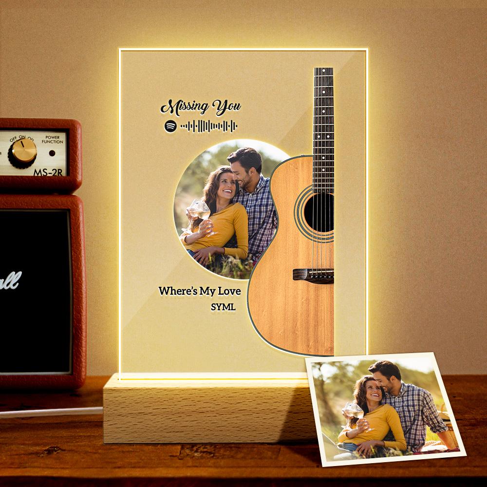 personalized photo night light for couple with engraving