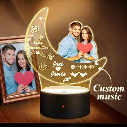 Custom Spotify night light acrylic moon photo plaque