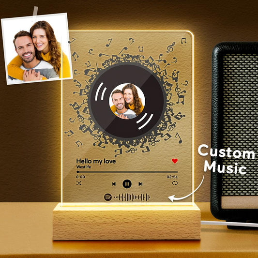 custom photo song title spotify code acrylic music night light