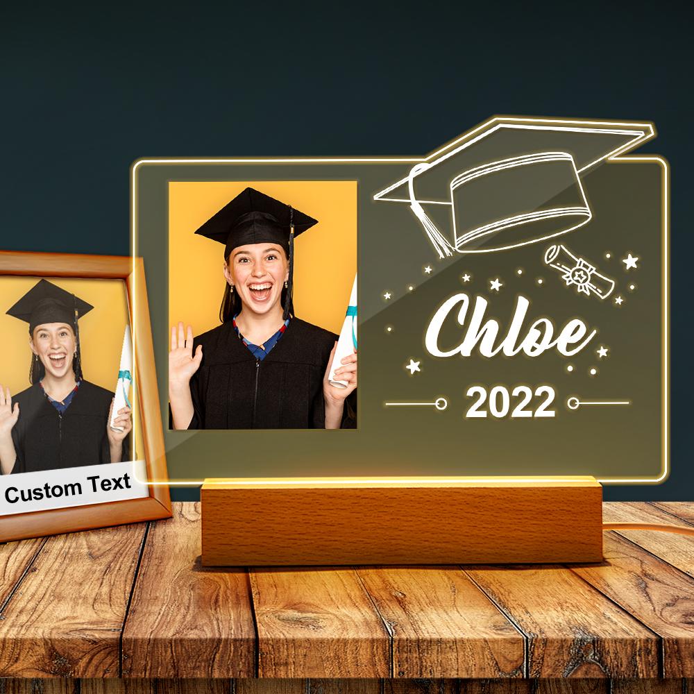 custom graduation night light 3d illusion photo lamp