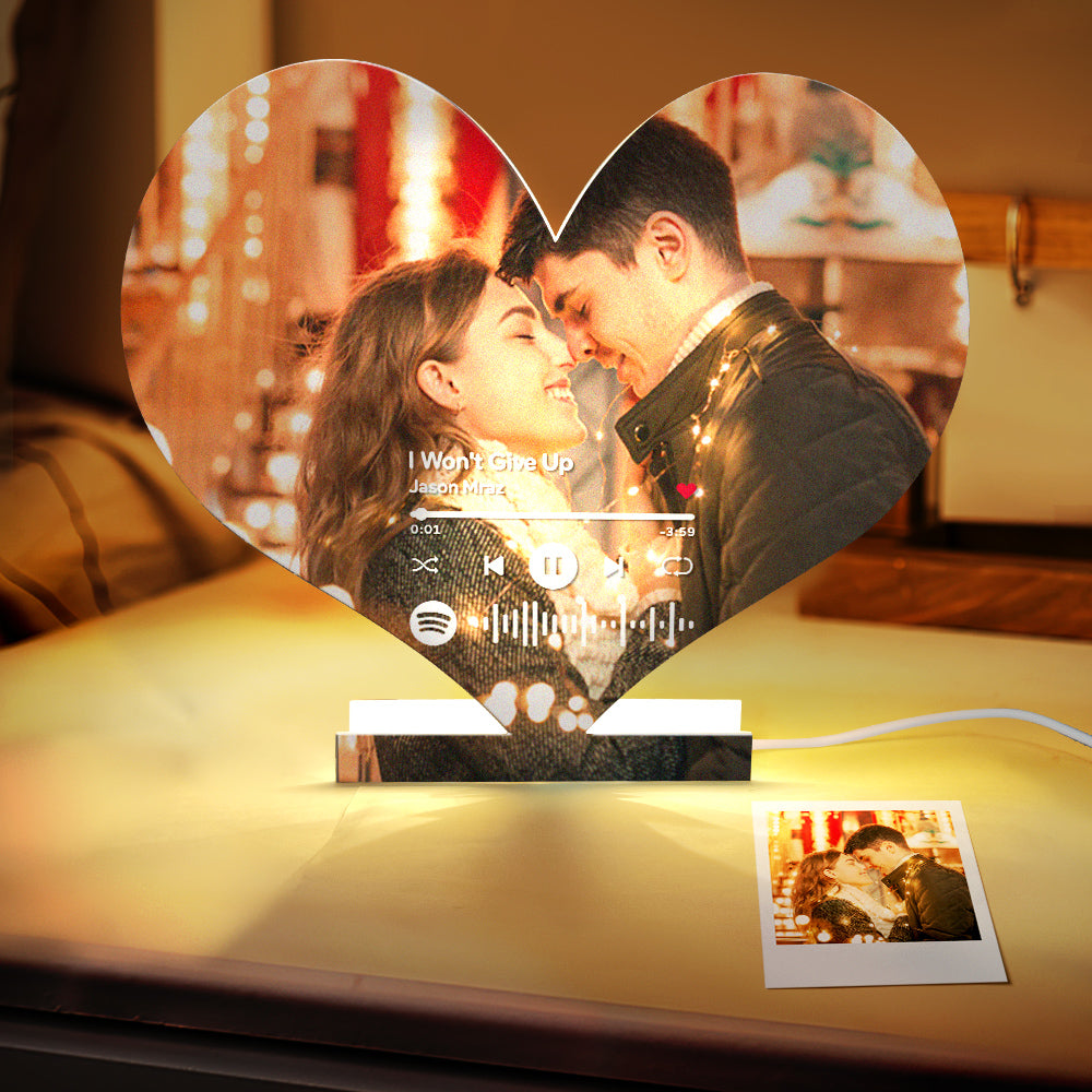 personalized spotify code heart shaped light gift for lover