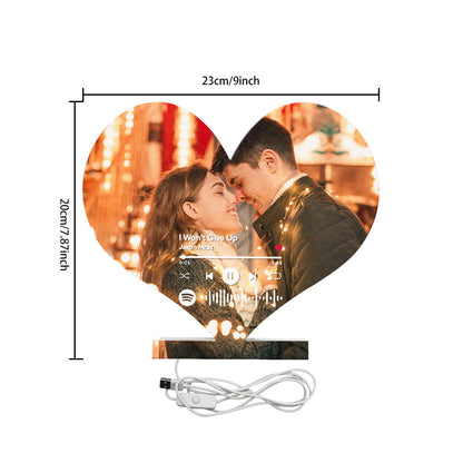 personalized spotify code heart shaped light gift for lover