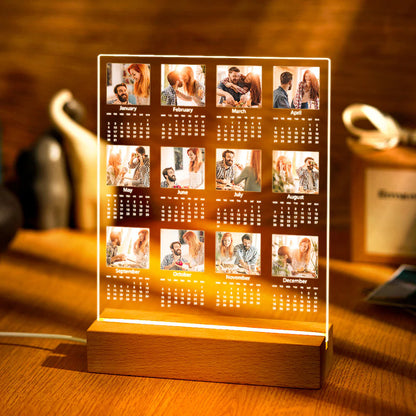 custom photo acrylic night light calendar design personalized gift