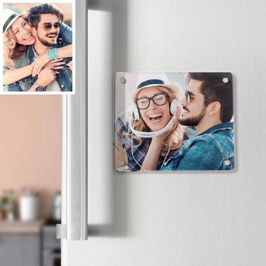 custom photo acrylic fridge magnetic frame double-sided