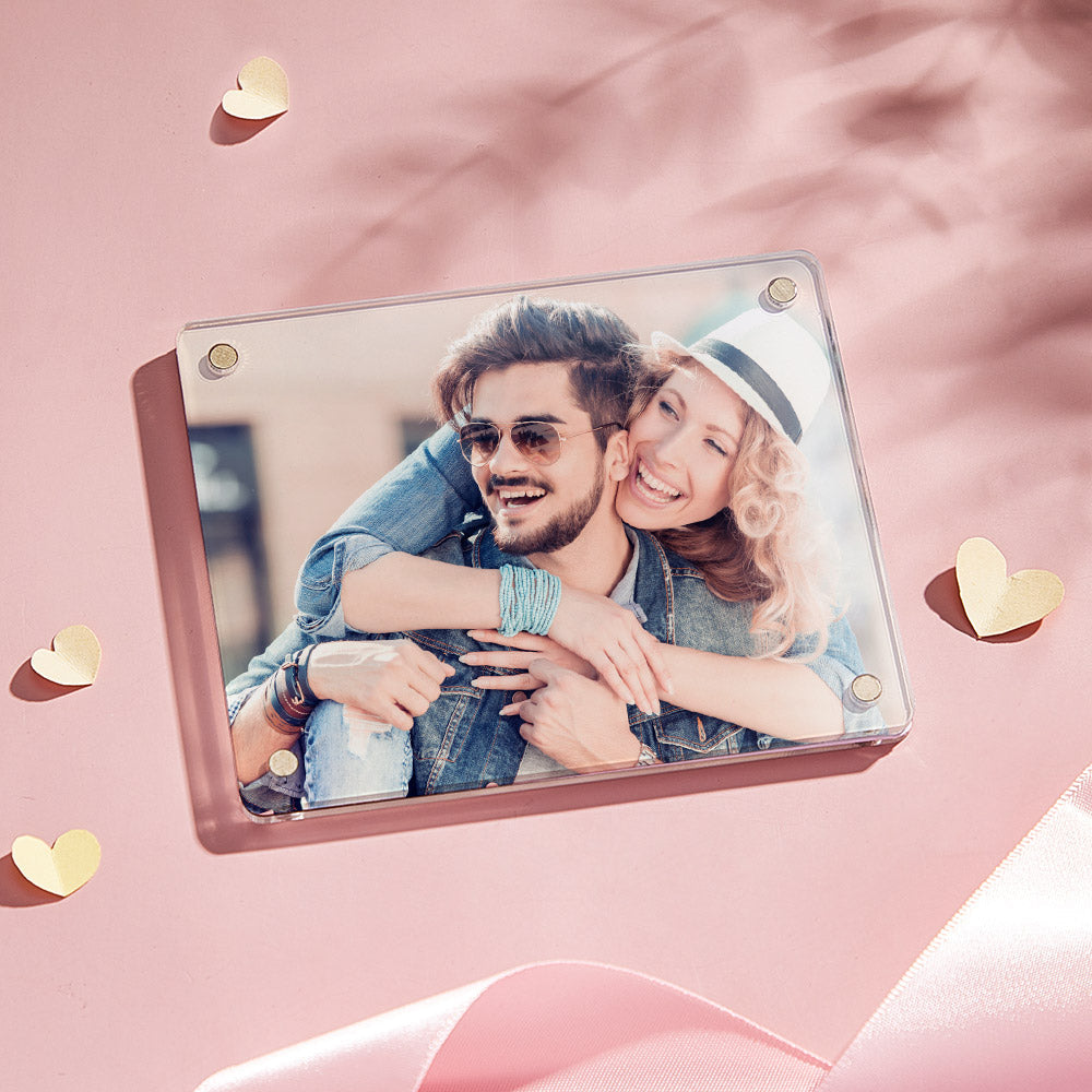 custom photo acrylic fridge magnetic frame double-sided