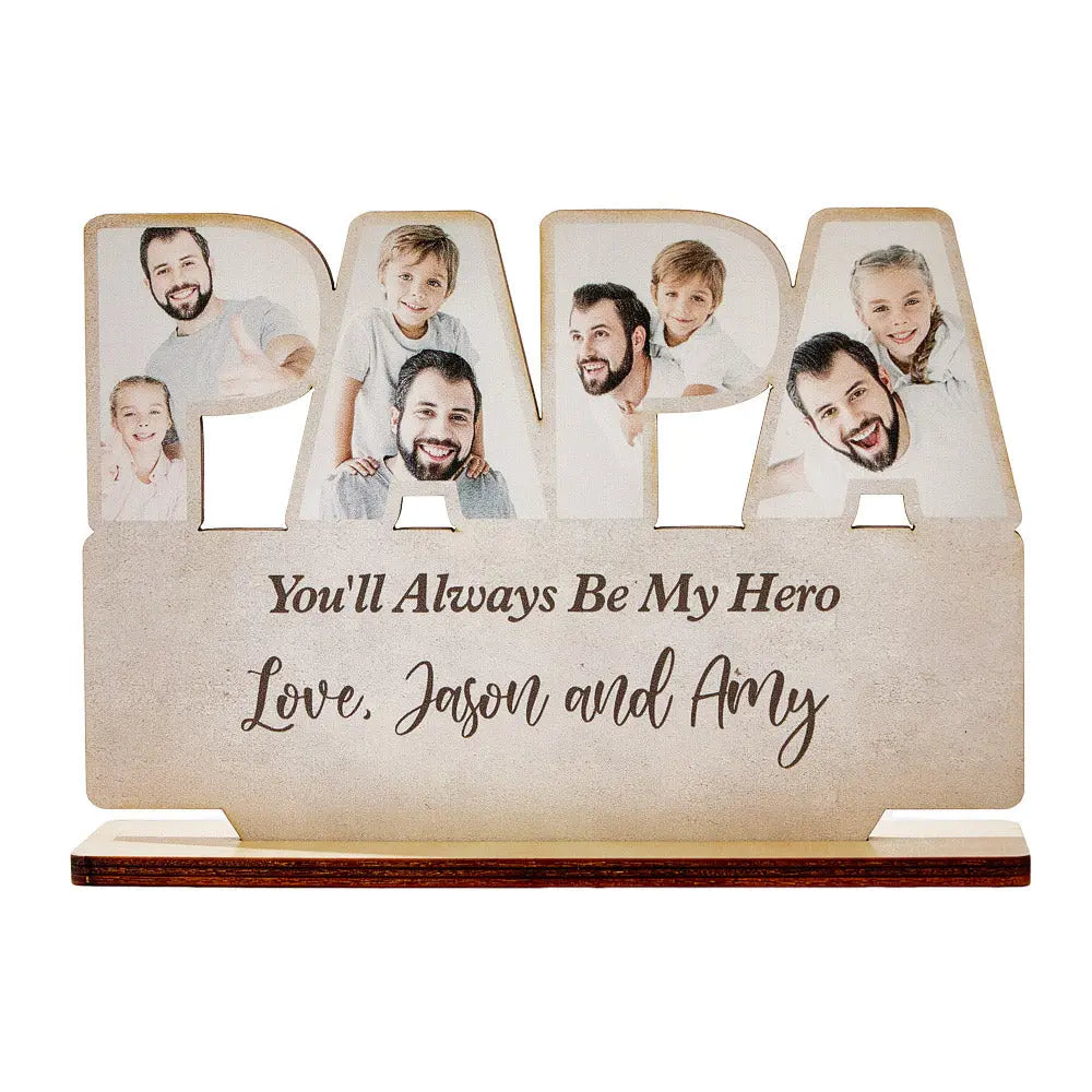 personalized papa wooden plaque father's day gift