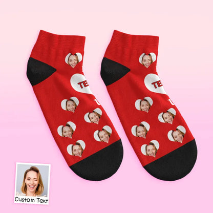 custom face low cut ankle socks I Love U Mom gift