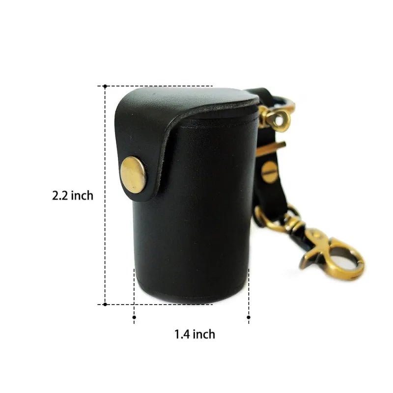 Black Digital Camera Accessories Camera PU Leather Film Bottle Case Film Storage Holster Key Chain - LoveForge