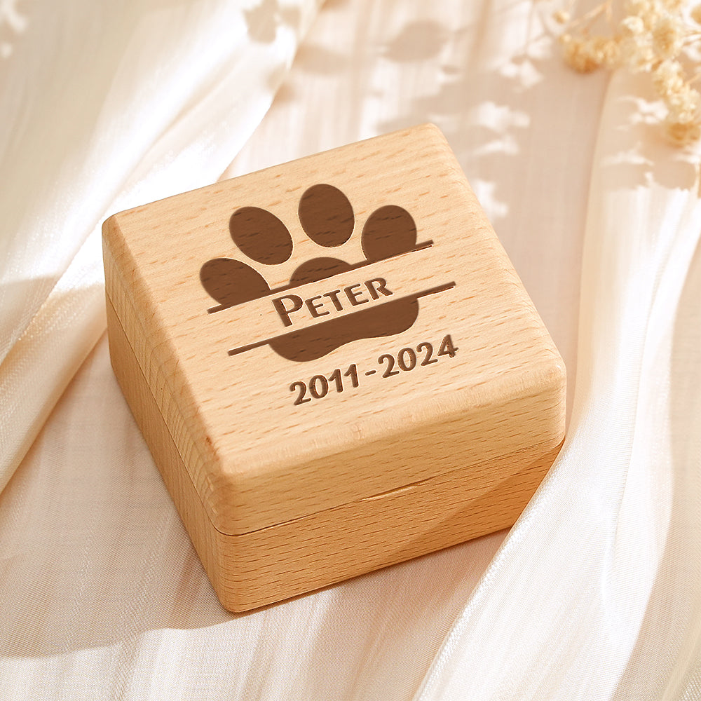 personalized pet fur wooden keepsake box memorial gift