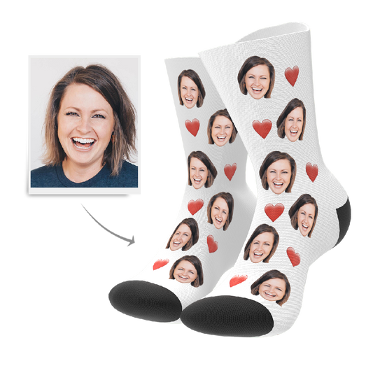 custom face socks heart men women