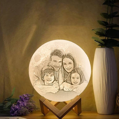 Custom 3D Printed Photo Lunar Light Moon Lamp - Perfect Christmas Gift for Family - LoveForge