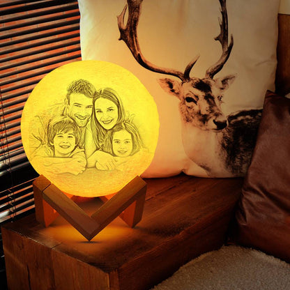 Custom 3D Printed Photo Lunar Light Moon Lamp - Perfect Christmas Gift for Family - LoveForge