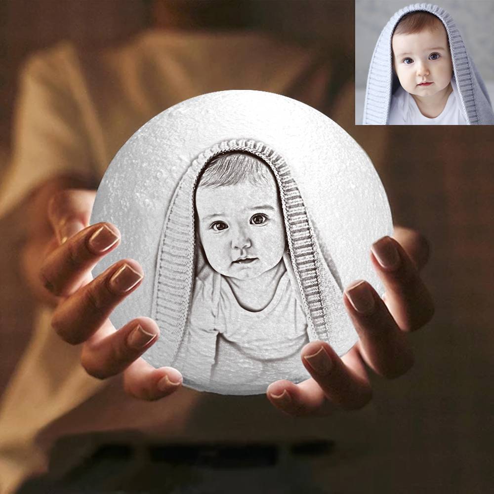 Custom 3D Printed Photo Lunar Light Moon Lamp - Perfect Christmas Gift for Family - LoveForge