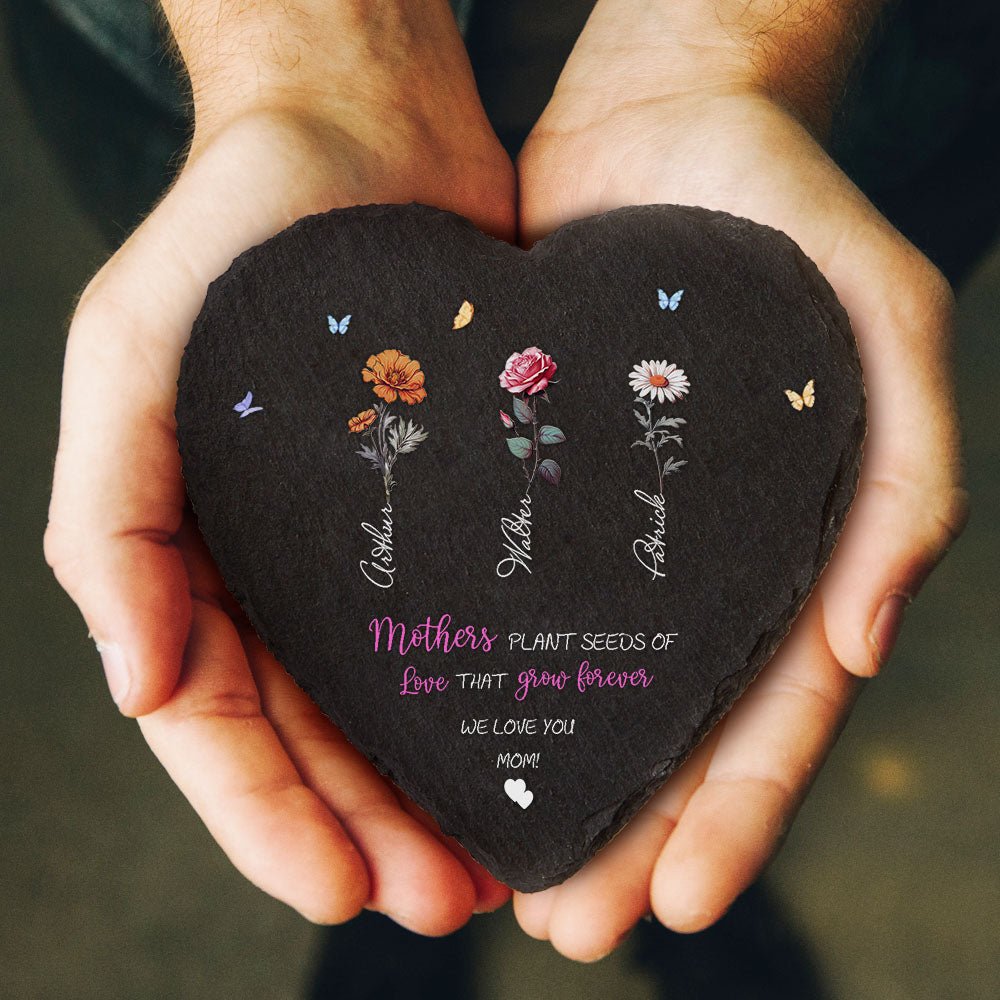 custom birth flowers garden stone for Mother's Day