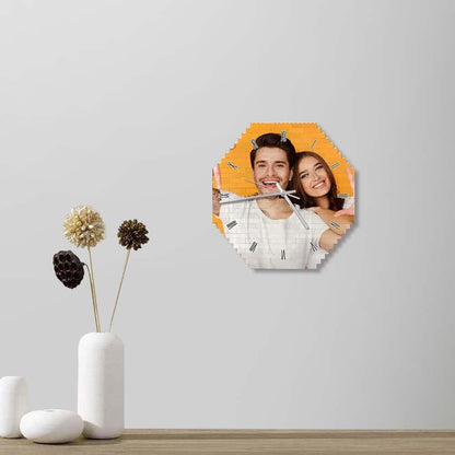 custom building block wall clock personalized photo puzzle