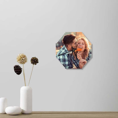 custom building blocks desk wall clock personalized photo