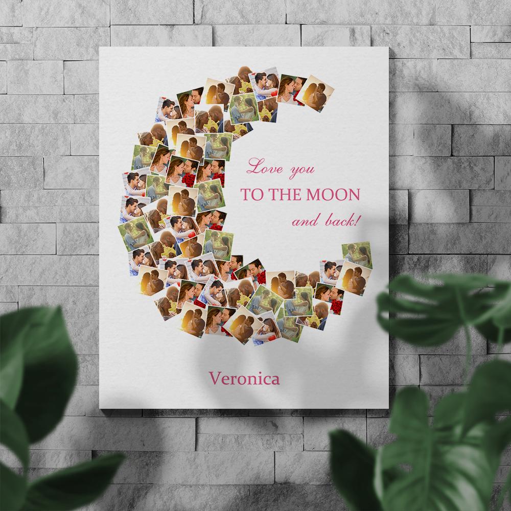 custom canvas print love you to the moon wall art