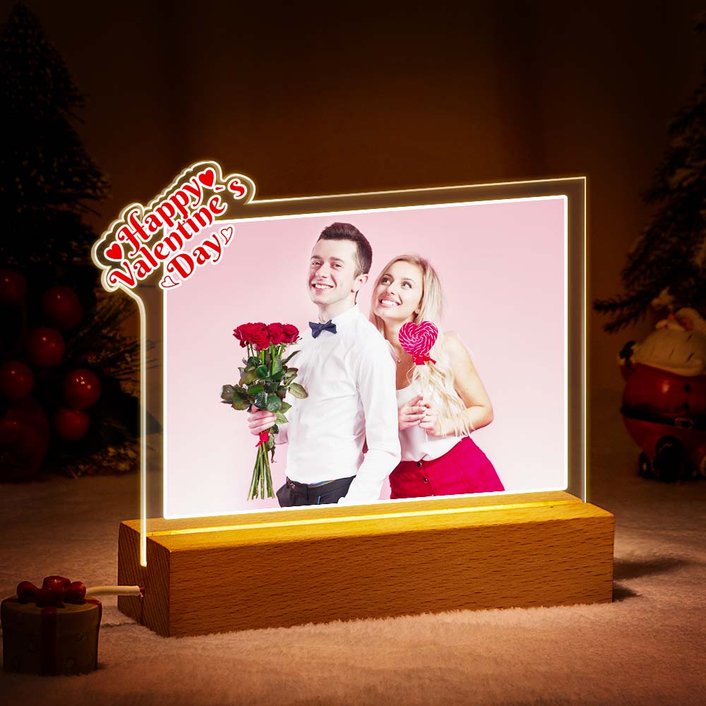 custom led night light photo frame plaque gift for couple