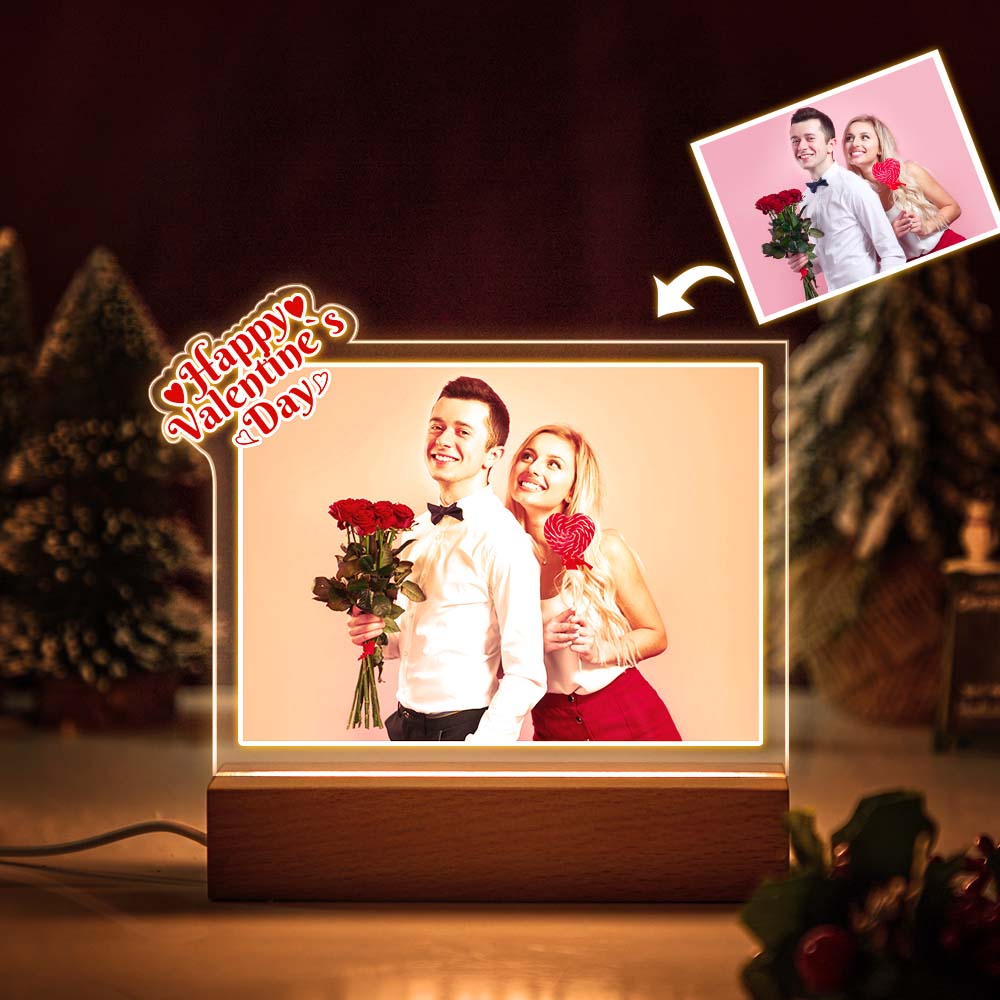 custom led night light photo frame plaque gift for couple