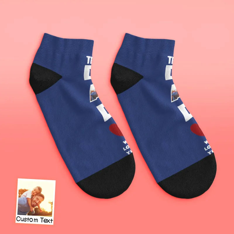 custom low cut ankle face socks dad we love you gift