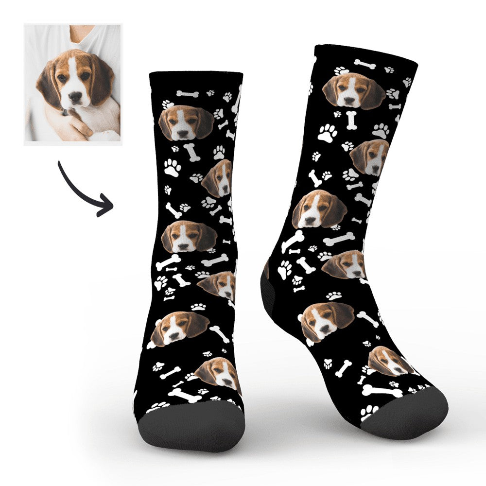 custom printed face dog avatar socks with photo