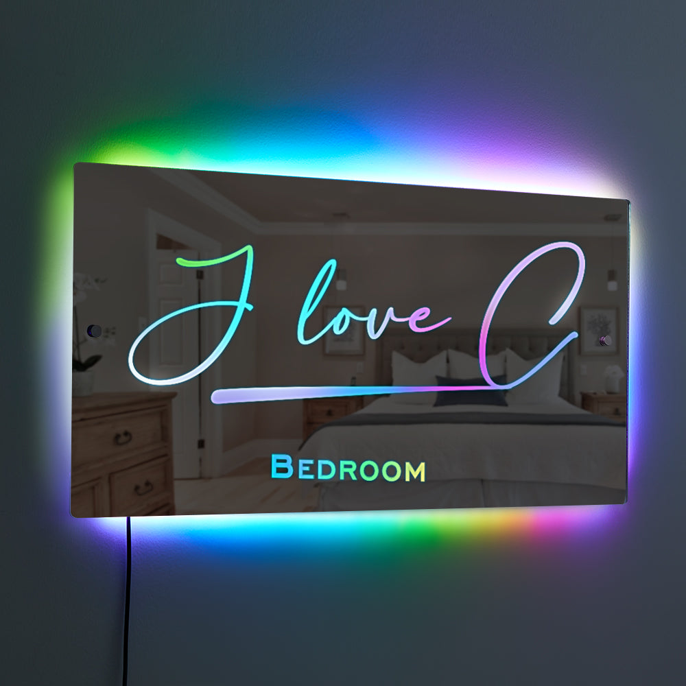 personalized name light up mirror sale