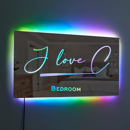 personalized name light up mirror sale