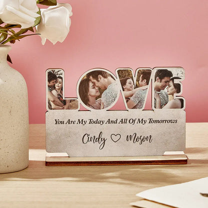 custom love wooden plaque photo sign