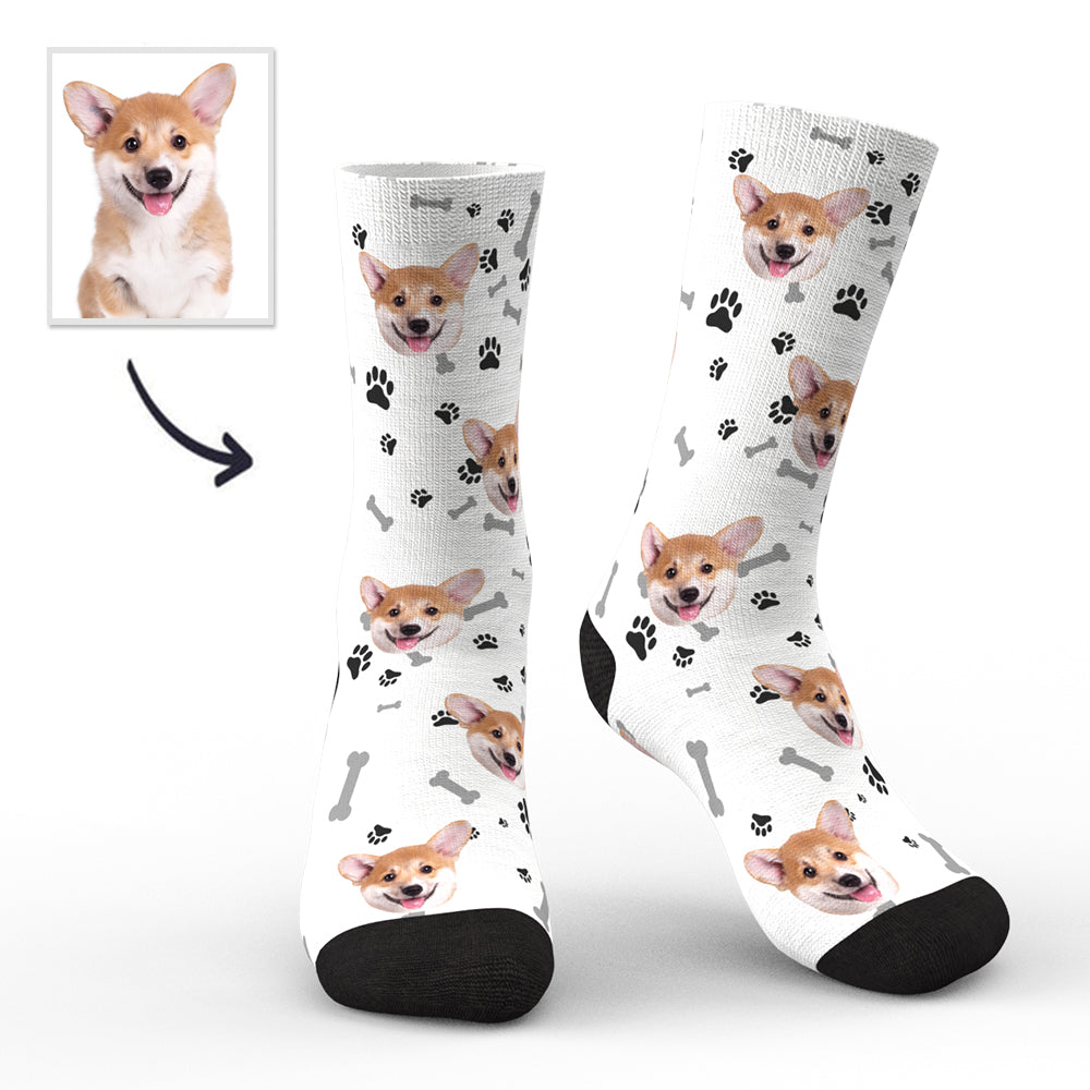 custom printed face dog avatar socks with photo